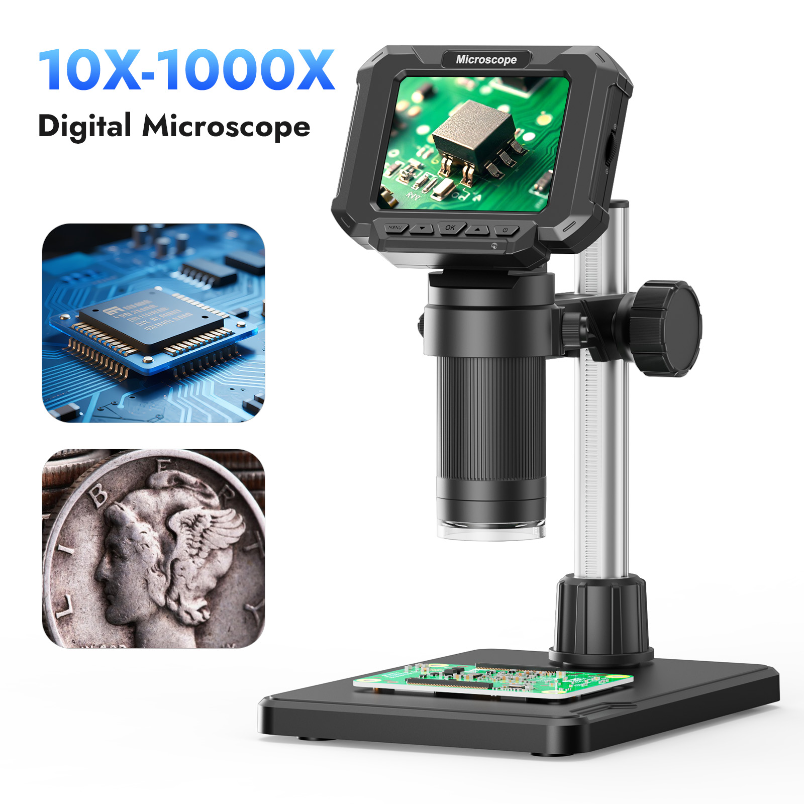 Electronics Repair Microscope - Digital Microscope 2.8 inch 1000X Magnification