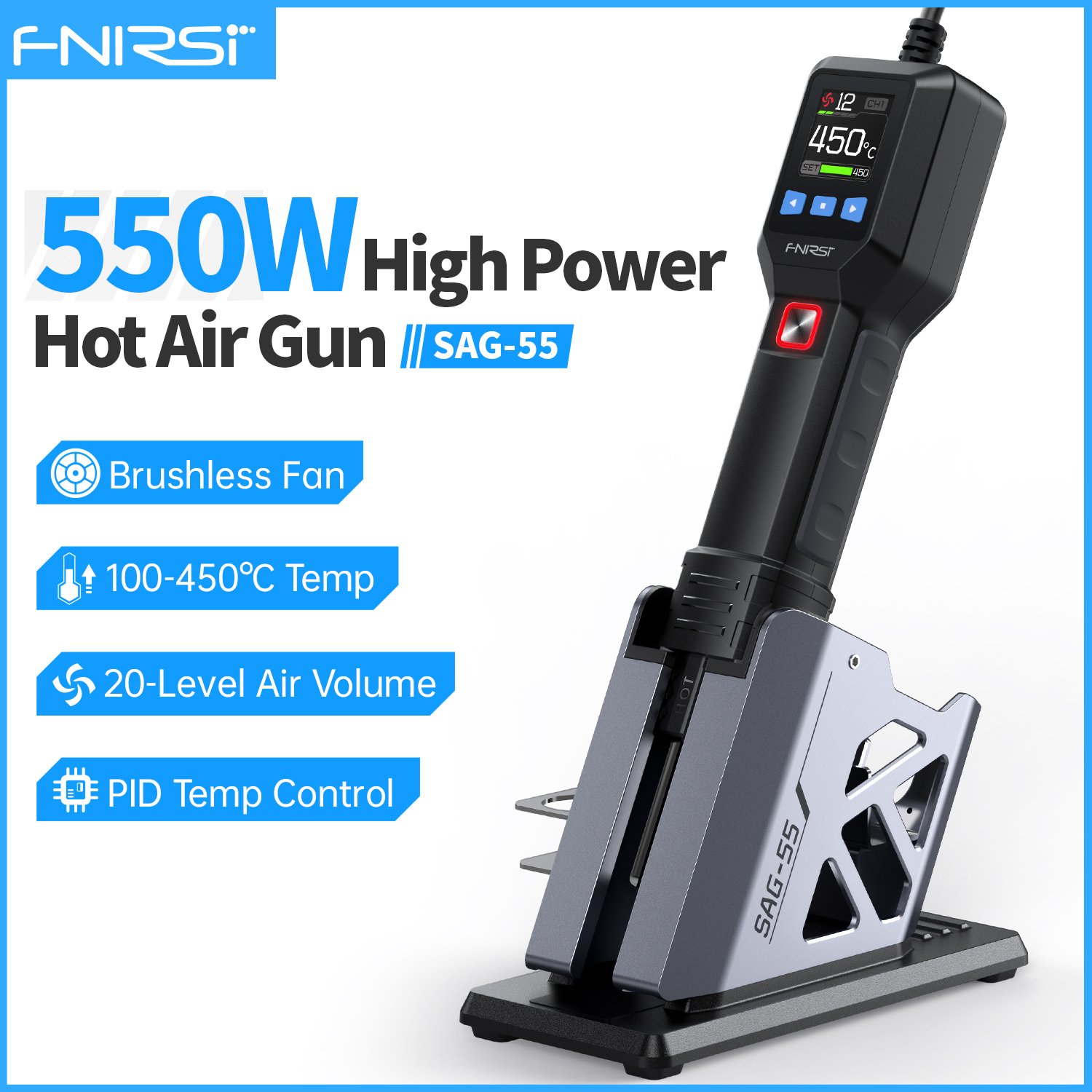 Electronics Repair Equipment - FNIRSI SAG-55 Micro Hot Air Gun