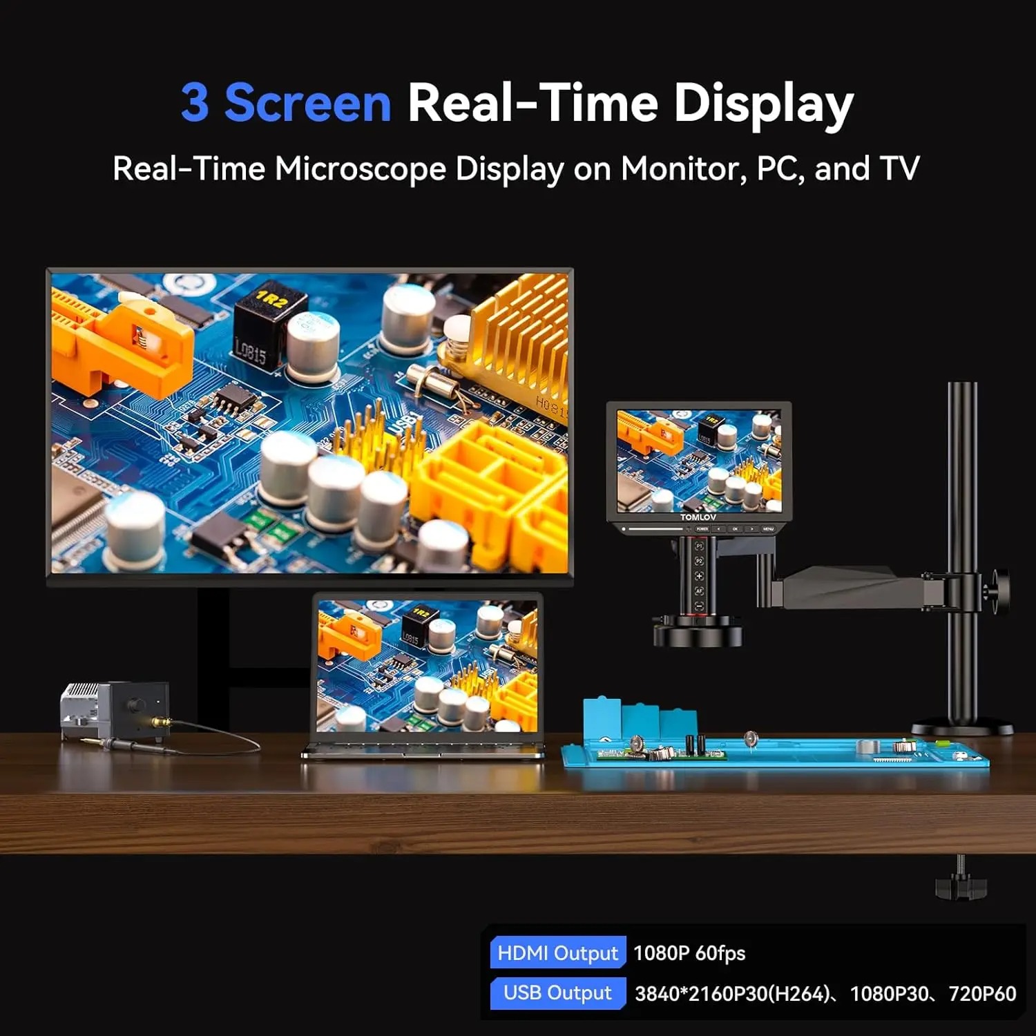 TOMLOV 4K Autofocus Digital Mi - огляд і ціна Electronics Repair Microscope