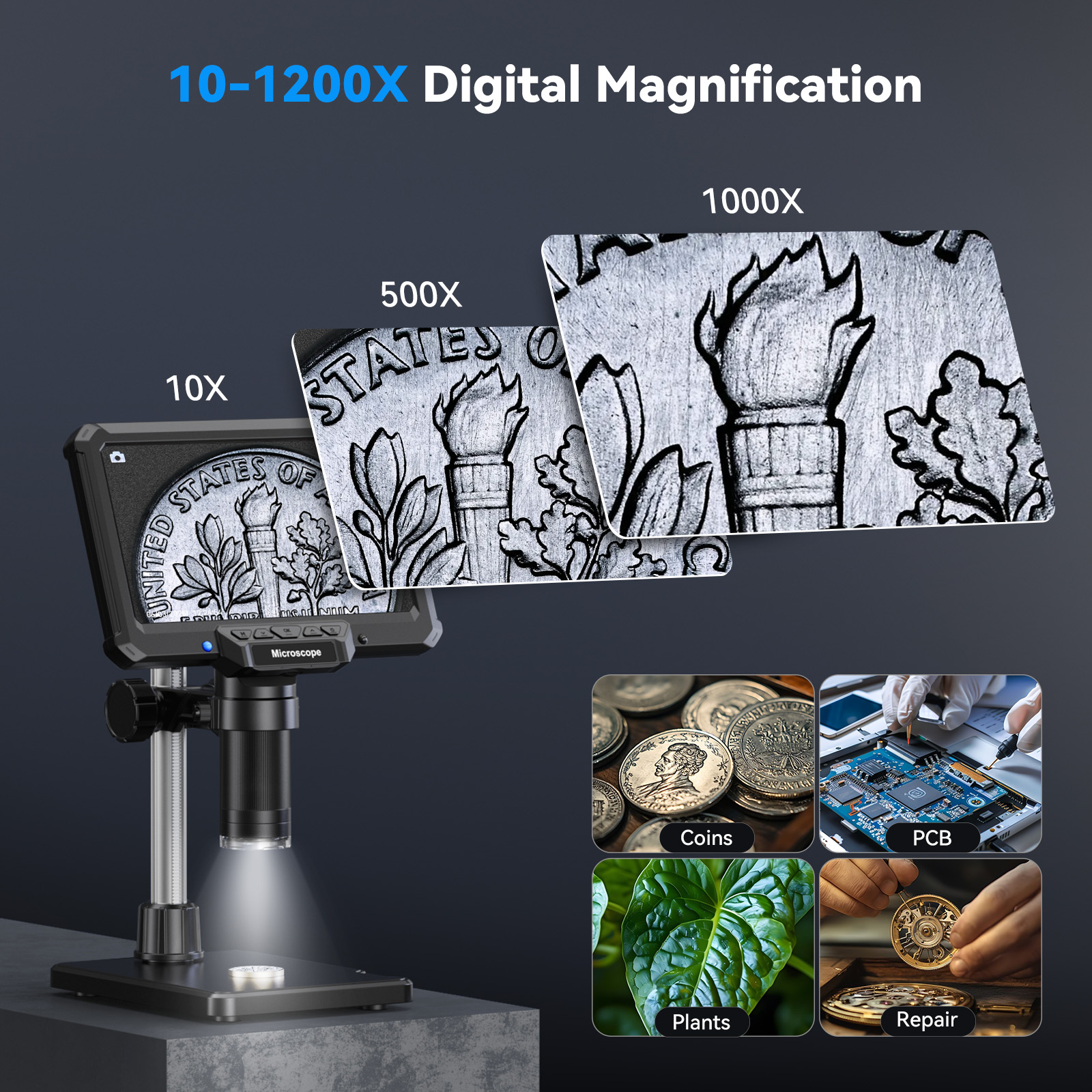 Hayve 7inch Digital Microscope - огляд і ціна Electronics Repair Microscope